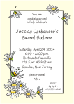 Daisies Ivory Border Sweet Sixteen Invitation