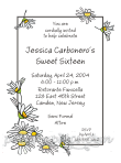 Daisies Sweet 16 Invitation