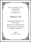 Fancy Corners 2 Sweet Sixteen Invitation