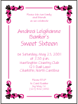 Fancy Corners 8 Color Sweet Sixteen Invitation