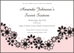 Floral 2, Sweet 16 Birthday Invitation