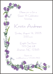 Floral Drape - All Purple Sweet Sixteen Invitation