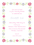 Flower Border Sweet 16 Invitation