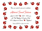 Ladybugs Sweet 16 Invitation