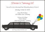 Black Limo Sweet 16 Birthday Invitation