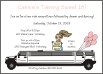 White Hummer Limo with Girl 2 Birthday Invitation