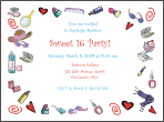 Makeup Sweet 16 Invitation