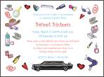 Makeup with Limo Sweet 16 Invitation