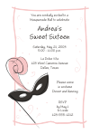 Masquerade Sweet 16 Invitation