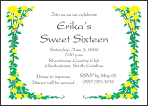 Rose Trellis - Yellow Sweet Sixteen Invitation