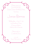 Scrollwork Sweet Sixteen Invitation