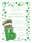 Shamrock Border 1 Sweet 16 Invitation