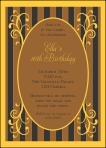 Vaudville Brown and Black Sweet Sixteen Invitation