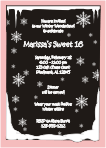 Winter Window, pink, Sweet Sixteen Invitation