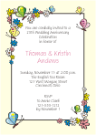 Flowers and Butterflies Ivory Border Invitation