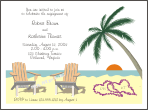 Beach with Leis Wedding Invitation