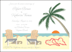 Beach with Leis Wedding Invitation