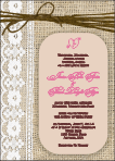 Burlap and Lace Wedding Invitation
