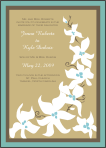 Gardenia 1 Brown & Teal Border Invitation