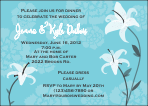 Stargazer Lilies Teal/Aqua Wedding Invitation
