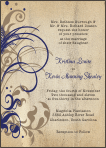 Vintage Flourish Blue Design Invitation