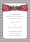 Western Themed with Black Checks Wedding Invitation