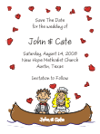 Bride and Groom in Canoe Save the Date Announcement